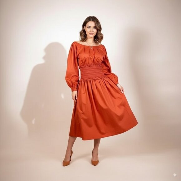 NWT En Saison Esme Midi Dress in Sienna - Picture 1 of 8